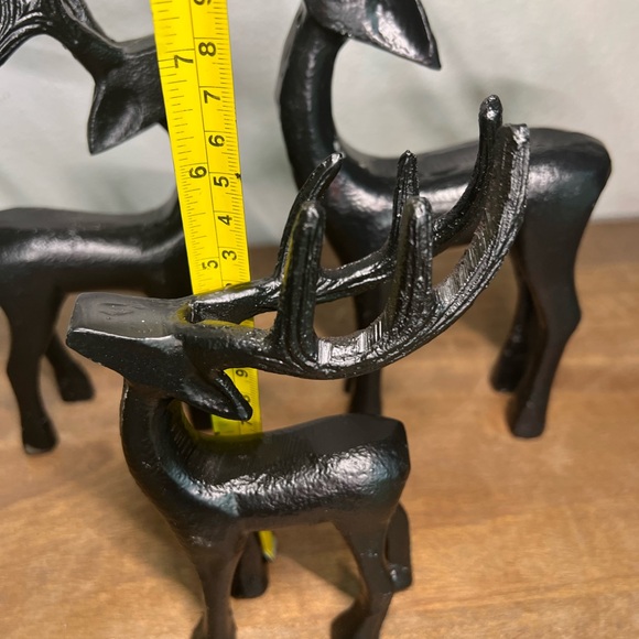 Set of 3 Black Metal Modern Traditional Reindeer - Picture 5 of 6